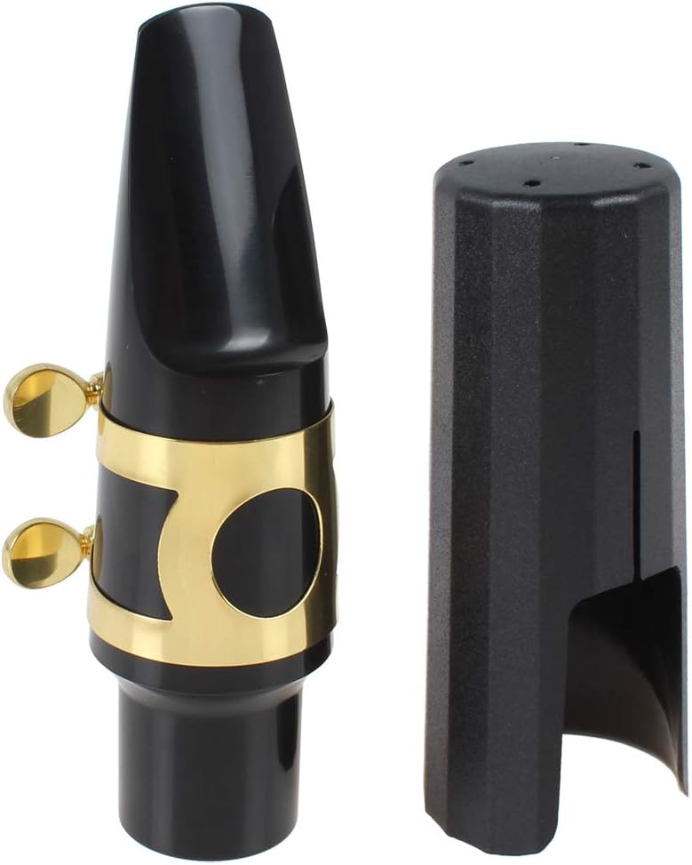 TRADERPLUS Alto Saxophone Mouthpiece Kit with Ligature, Reed and Cap (Gold) - Image 1